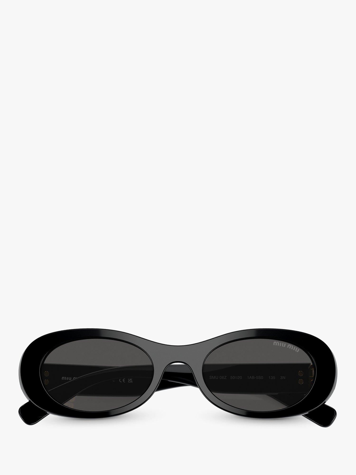 Product image 5 of 5, which shows Miu Miu MU06ZS Women's Oval Sunglasses, Black