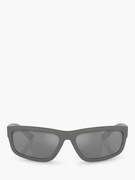 Prada Linea Rossa PS05ZS Men's Rectangular Sunglasses, Grey - view 2, Grey