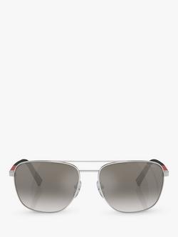 Prada Linea Rossa PS54ZS Men's Aviator Sunglasses, Silver - view 2, Silver