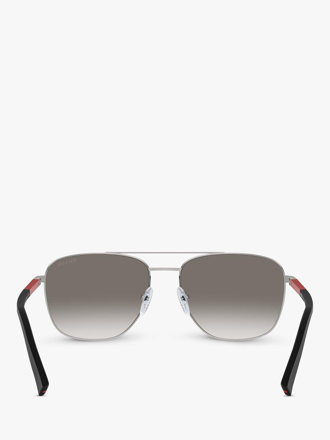 Product image 4 of 5, which shows Prada Linea Rossa PS54ZS Men's Aviator Sunglasses, Silver