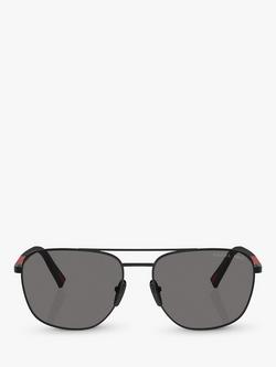 Prada Linea Rossa PS54ZS Men's Polarised Aviator Sunglasses, Matte Black - view 2, Matte Black