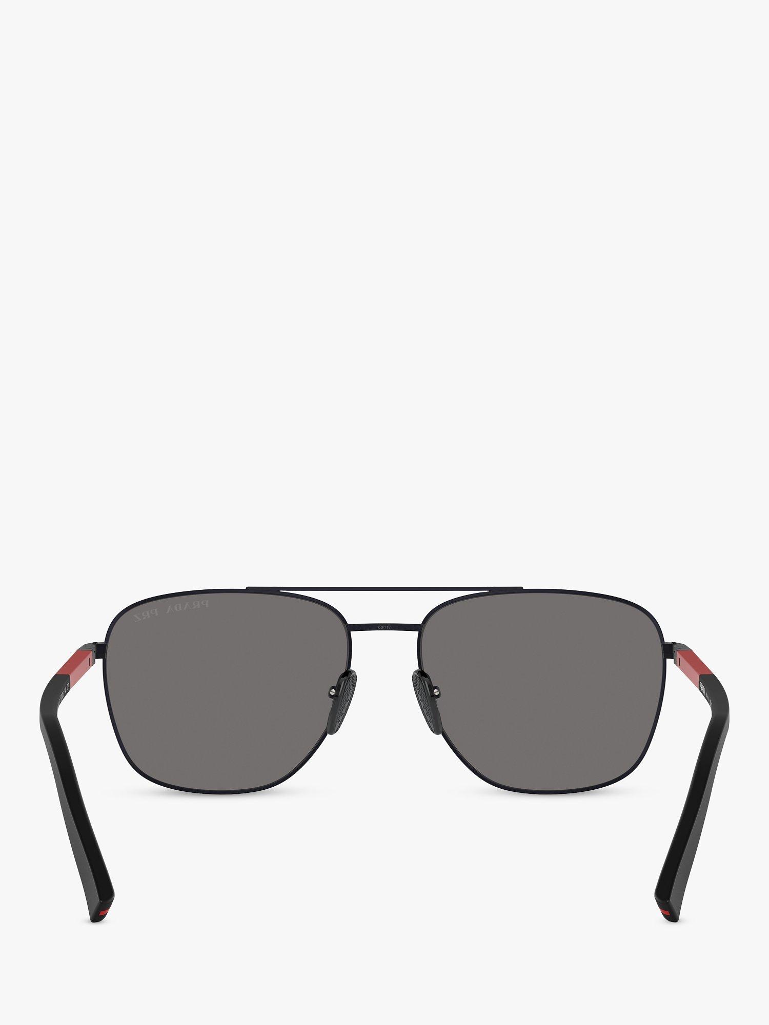 Product image 4 of 5, which shows Prada Linea Rossa PS54ZS Men's Polarised Aviator Sunglasses, Matte Black