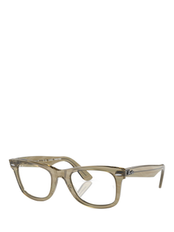 Ray-Ban RB2140 Men's D-Frame Sunglasses, Photo Striped Grey/Clear, Photo Striped Grey/Clear