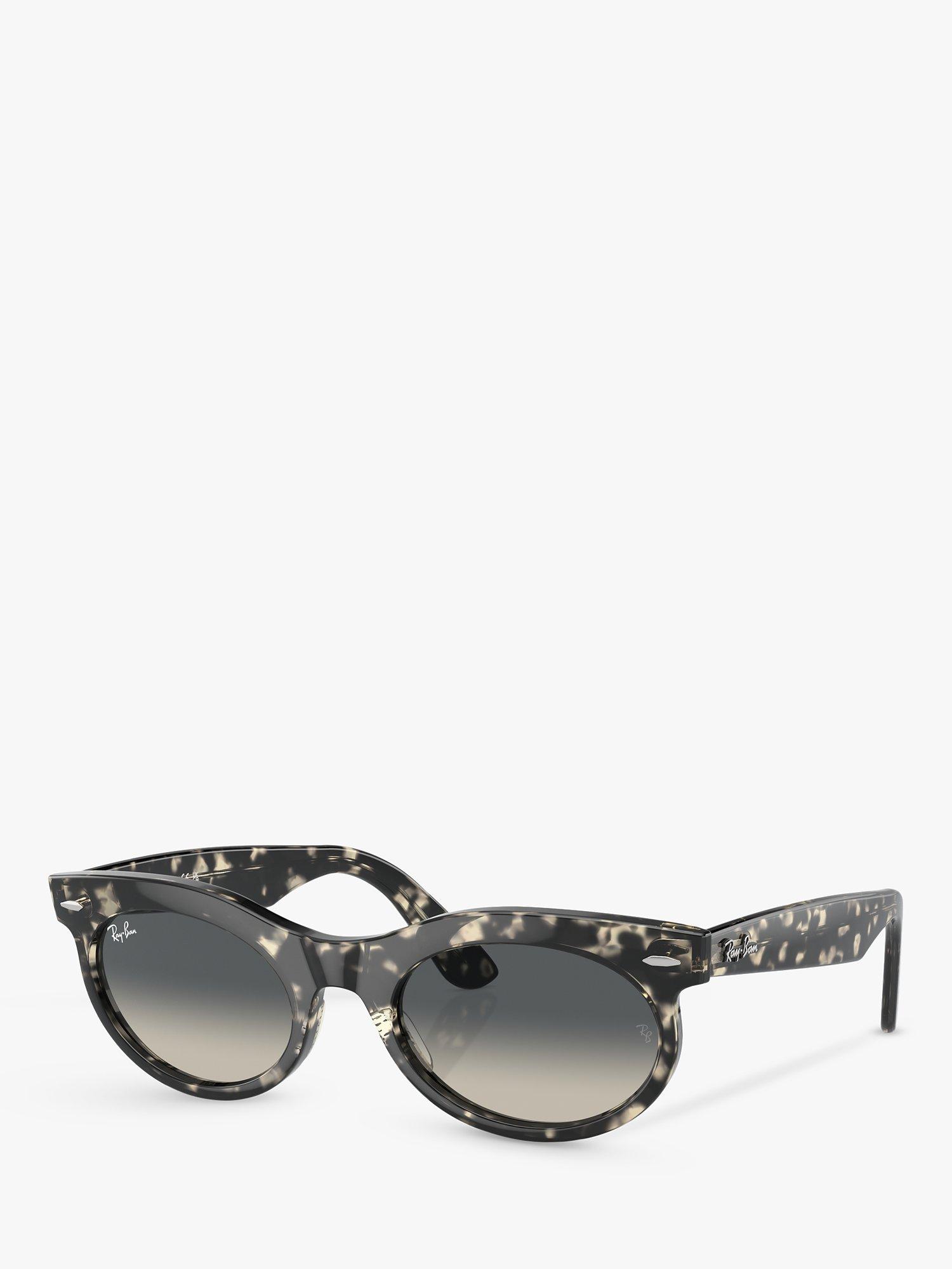 Product image 1 of 6, which shows Ray-Ban RB224213 Women's Oval Sunglasses, Grey Havana