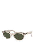 Ray-Ban RB2242 Women's Oval Sunglasses, Photo Waves Grey