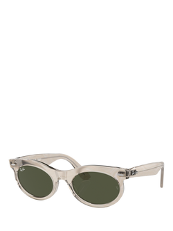 Ray-Ban RB2242 Women's Oval Sunglasses, Photo Waves Grey, Photo Waves Grey