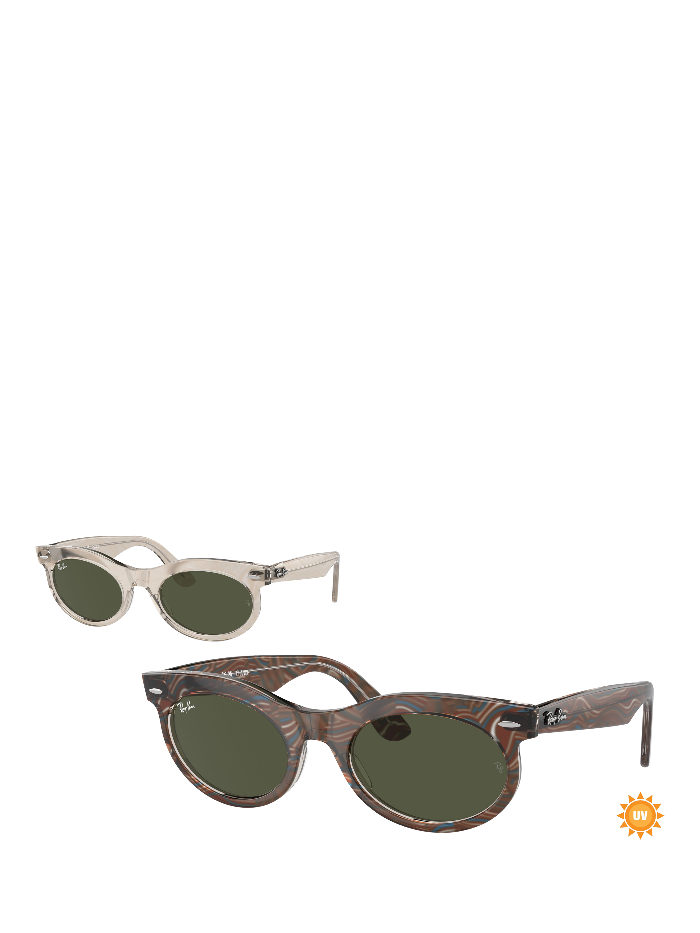 Product image 8 of 8, which shows Ray-Ban RB2242 Women's Oval Sunglasses, Photo Waves Grey