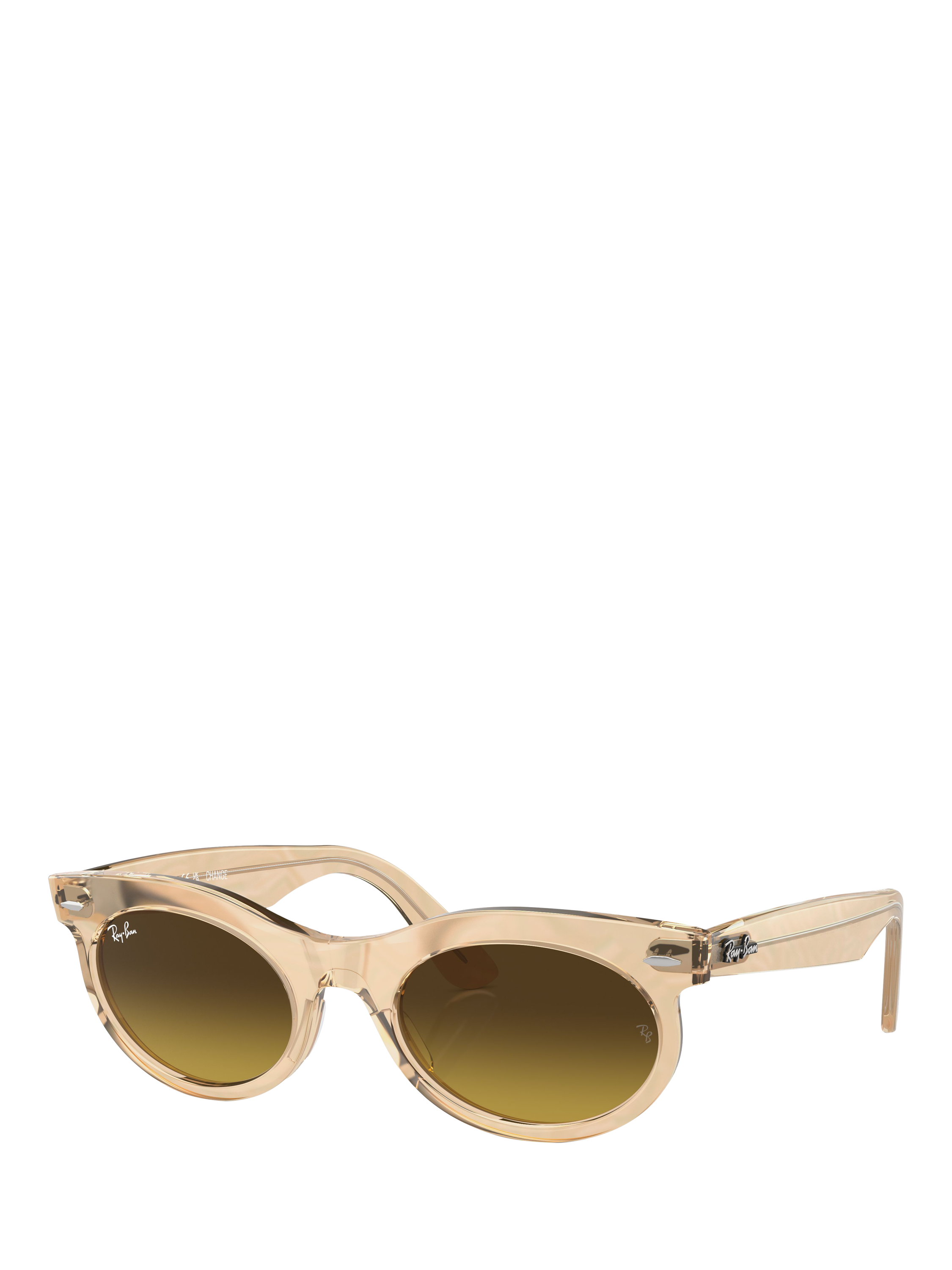 Product image 1 of 8, which shows Ray-Ban RB2242 Women's Oval Sunglasses, Photo Waves Brown