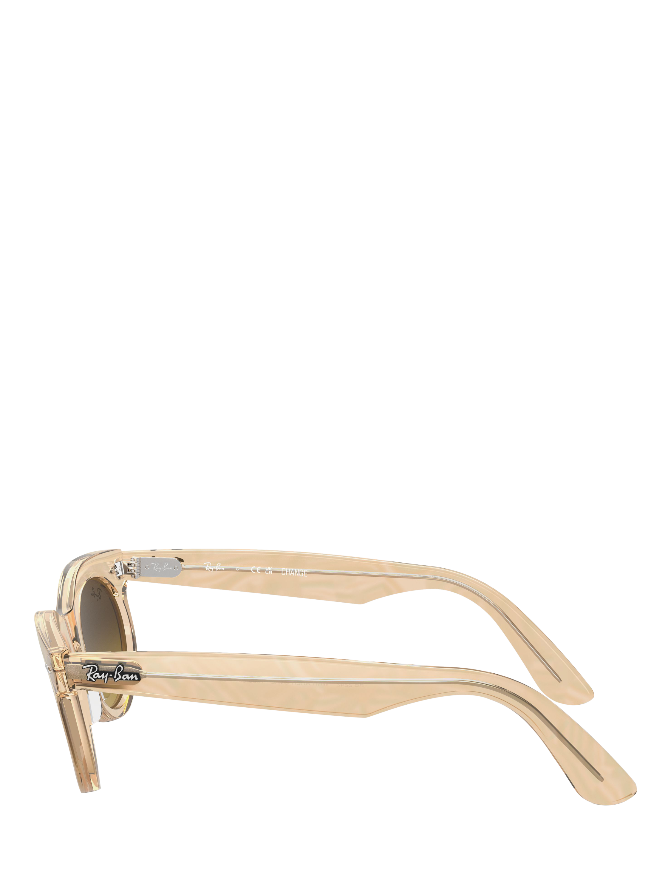 Product image 3 of 8, which shows Ray-Ban RB2242 Women's Oval Sunglasses, Photo Waves Brown