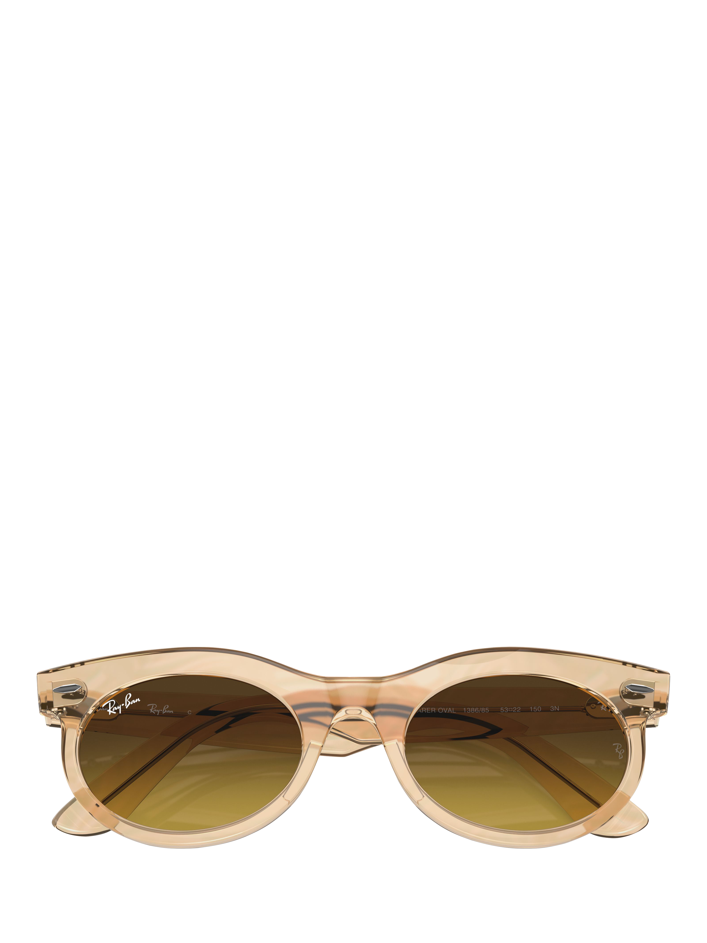 Product image 5 of 8, which shows Ray-Ban RB2242 Women's Oval Sunglasses, Photo Waves Brown
