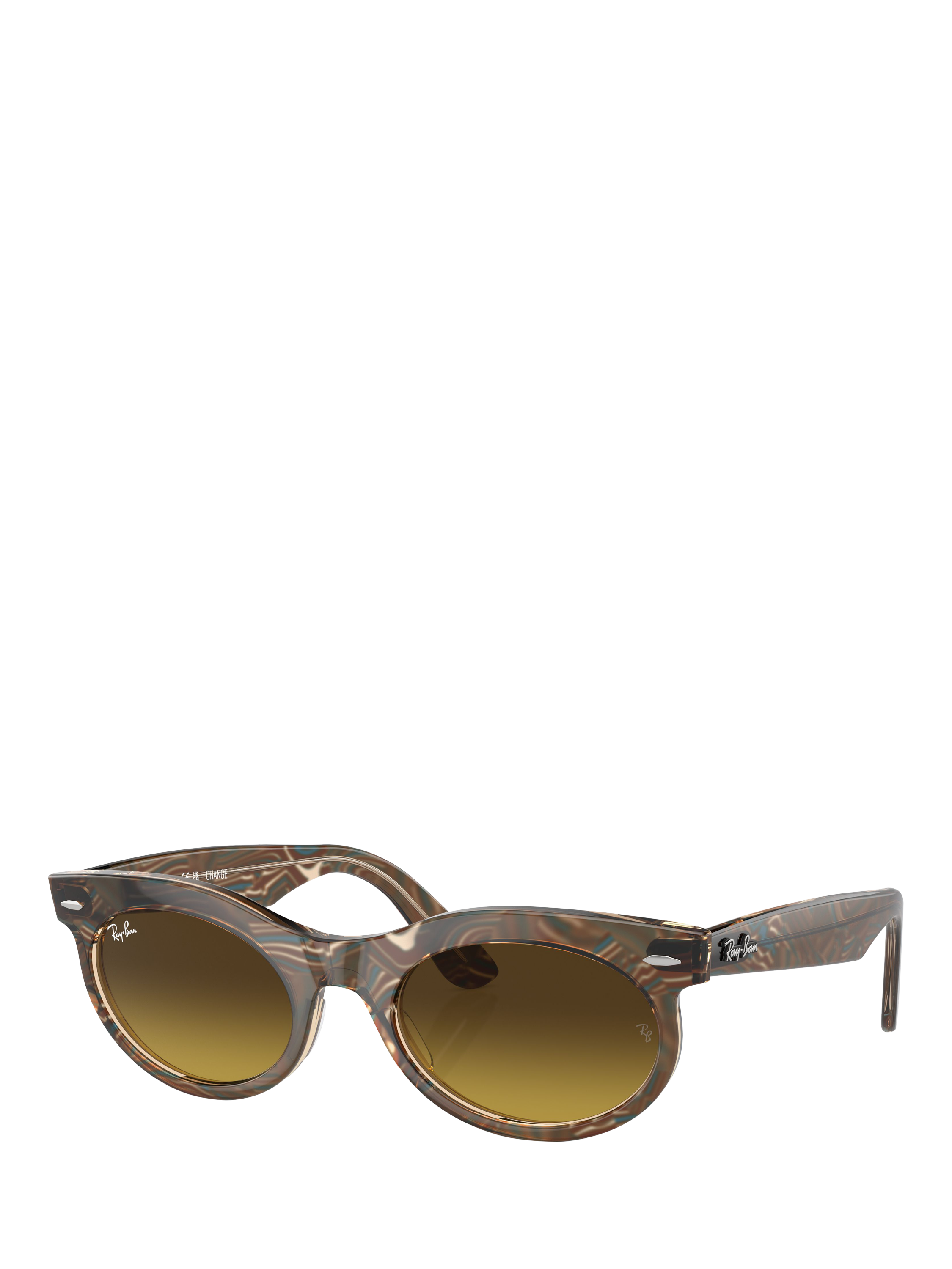 Product image 7 of 8, which shows Ray-Ban RB2242 Women's Oval Sunglasses, Photo Waves Brown