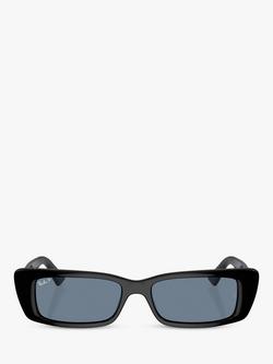 Ray-Ban RB44256 Women's Polarised Rectangular Sunglasses, Black - view 2, Black