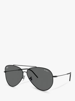 Ray-Ban RBR0101 Men's Aviator Sunglasses, Black, Black