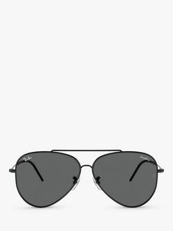 Ray-Ban RBR0101 Men's Aviator Sunglasses, Black - view 2, Black