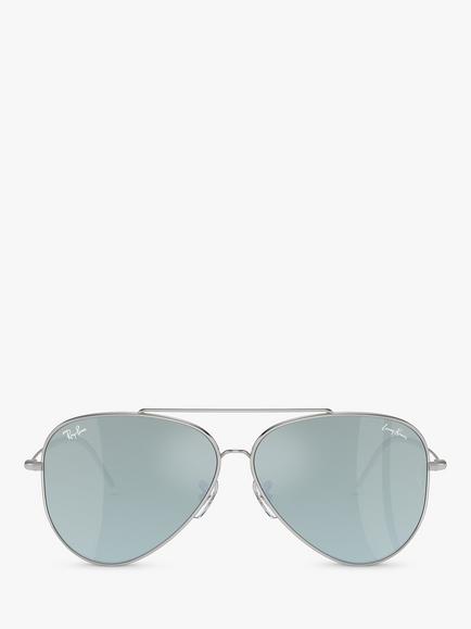 Ray-Ban RBR0101 Men's Aviator Sunglasses, Silver - view 2, Silver