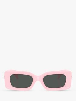 Versace VE4474U Women's Medusa Medallion Rectangular Sunglasses, Pink - view 2, Pink