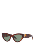 Yves Saint Laurent YS000321 Women's Cat's Eye Sunglasses, Brown