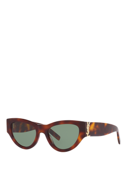 Yves Saint Laurent YS000321 Women's Cat's Eye Sunglasses, Brown, Brown