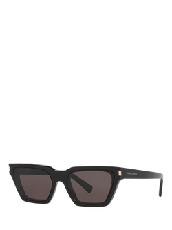 Yves Saint Laurent YS000516 Women's Rectangular Sunglasses, Black, Black