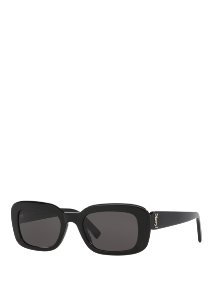 Yves Saint Laurent YS000525 Women's Rectangular Sunglasses, Black, Black