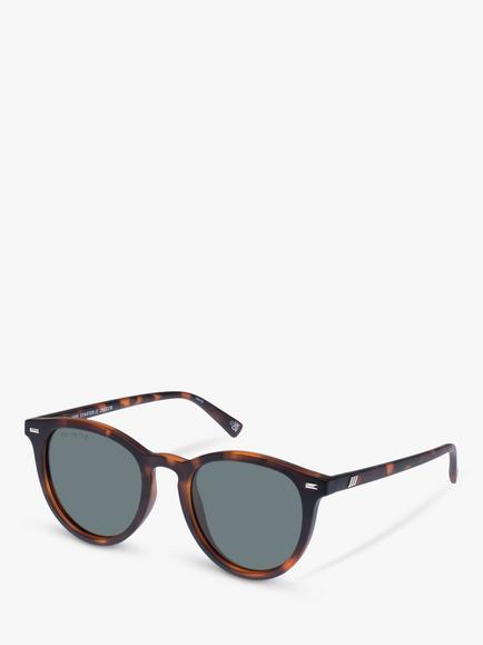 Le Specs LSP2002218 Fire Starter Unisex Polarised Round Sunglasses, Matte Tortoise/Grey, Matte Tortoise/Grey