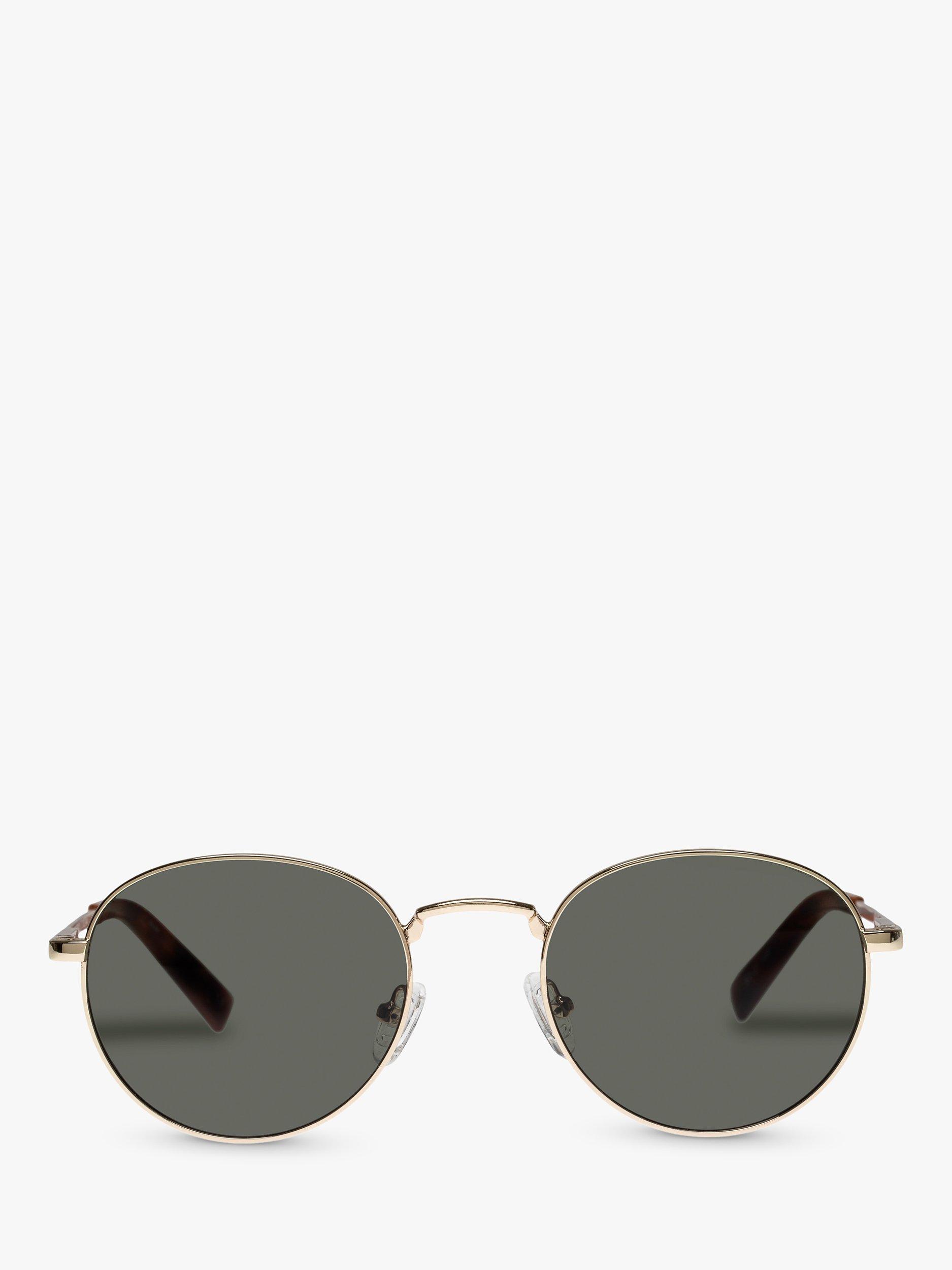 Product image 2 of 2, which shows Le Specs LSP2102344 Lost Legacy Unisex Round Sunglasses, Gold/Grey