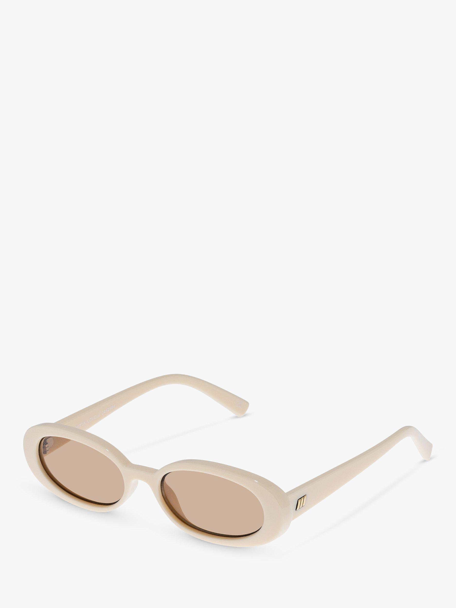 Product image 1 of 2, which shows Le Specs LSP2452364 Outta Love Women's Oval Sunglasses, Ecru/Beige