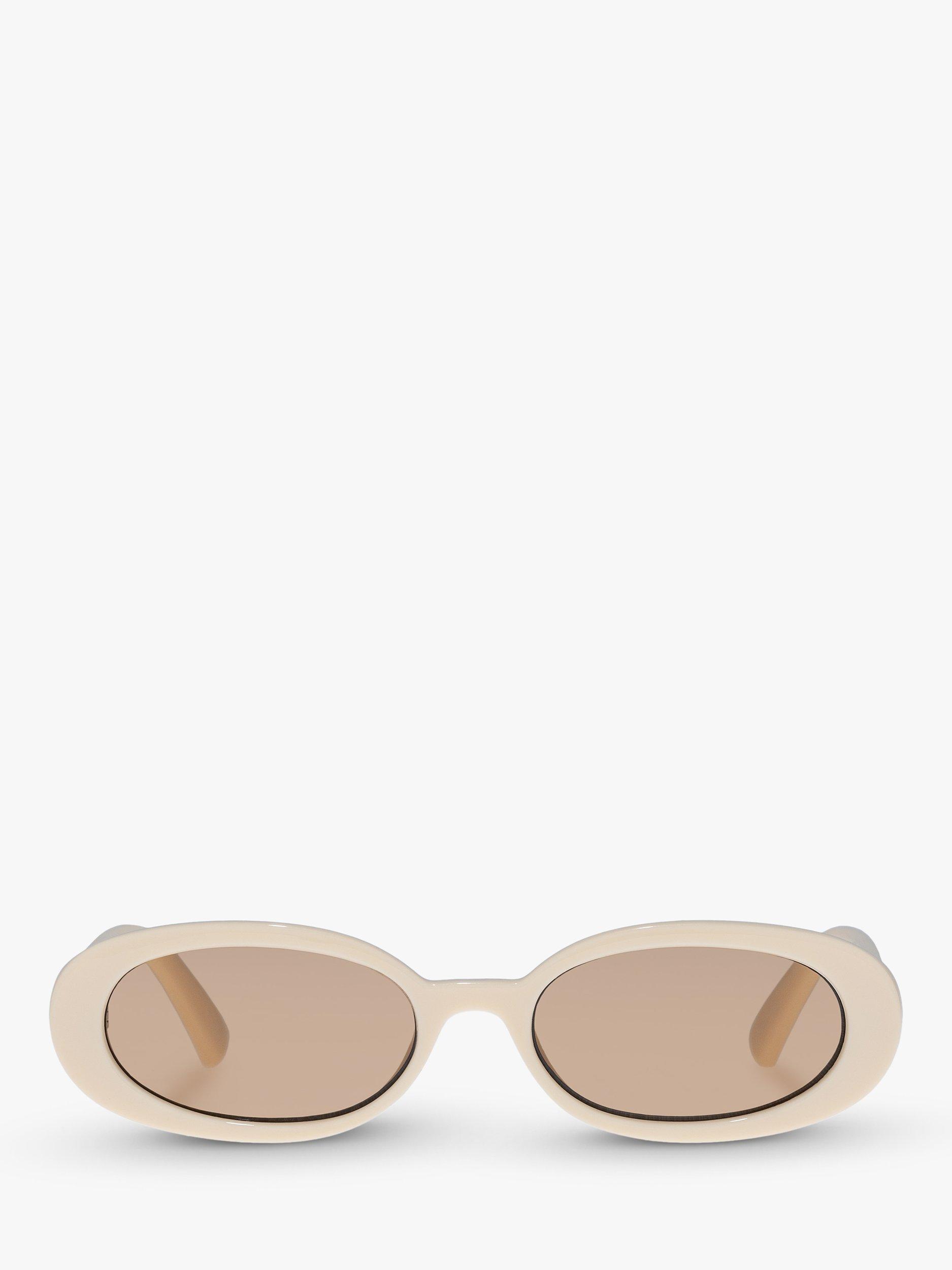 Product image 2 of 2, which shows Le Specs LSP2452364 Outta Love Women's Oval Sunglasses, Ecru/Beige