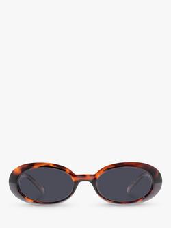 Le Specs LSP2452393 Women's Polarised Oval Sunglasses, Dark Tortoise/Blue - view 2, Dark Tortoise/Blue