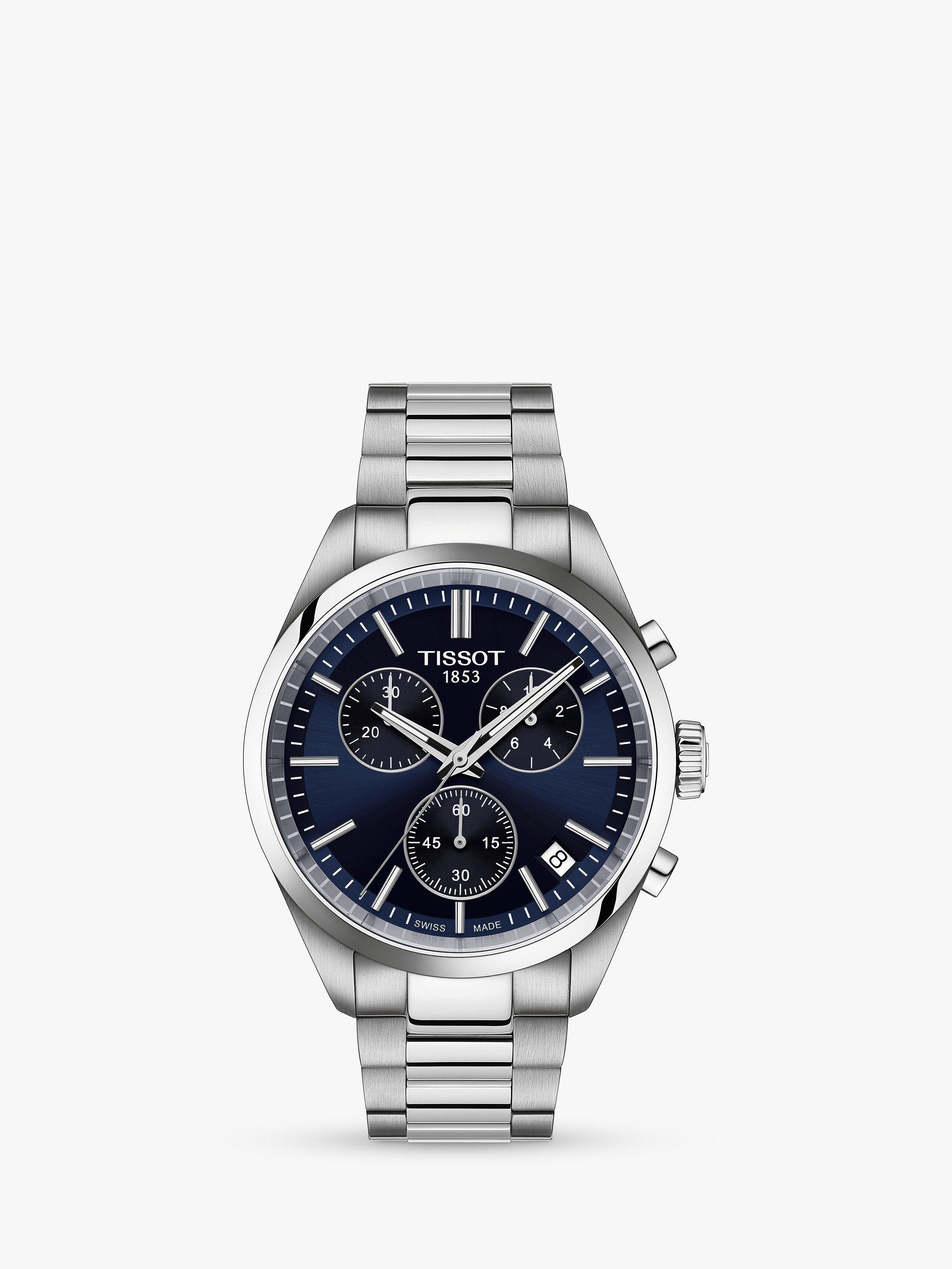 Product image 1 of 4, which shows Tissot Men's PR 100 Chronograph Bracelet Strap Watch, Blue