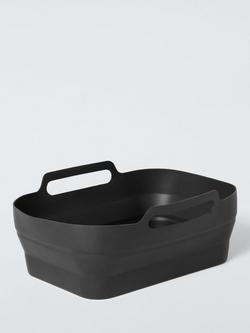 John Lewis Rectangular Silicone Non-Stick Reusable Air Fryer Liner, 23cm, Black