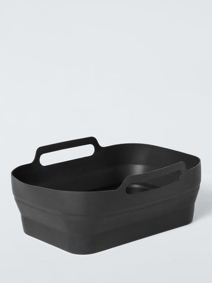 John Lewis Rectangular Silicone Non-Stick Reusable Air Fryer Liner, 23cm, Black