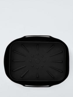 John Lewis Rectangular Silicone Non-Stick Reusable Air Fryer Liner, Set of 2, 23cm - view 2, Black
