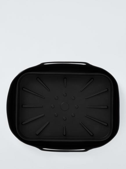 John Lewis Rectangular Silicone Non-Stick Reusable Air Fryer Liner, Set of 2, 23cm - view 2, Black