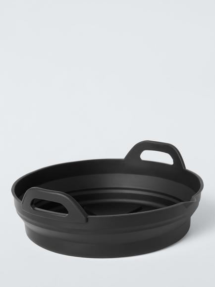 John Lewis Round Silicone Non-Stick Reusable Air Fryer Liner, Black