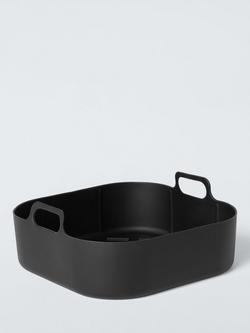 John Lewis Square Silicone Non-Stick Reusable Air Fryer Liner, 22cm, Black