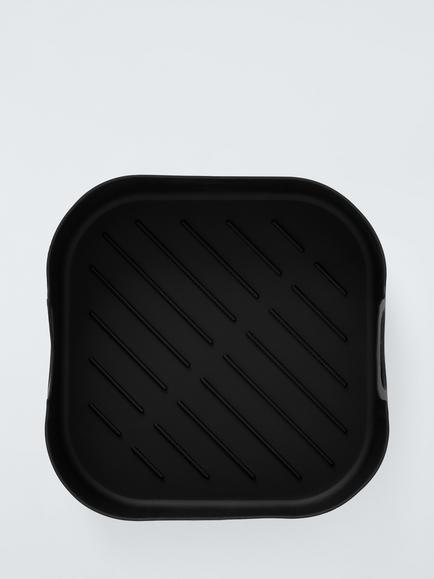 John Lewis Square Silicone Non-Stick Reusable Air Fryer Liner, 22cm - view 2, Black