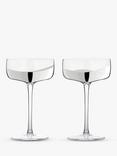 Anton Studio Designs Wave Coupe Cocktail Glass, Set of 2, 250ml, Silver