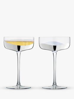 Anton Studio Designs Wave Coupe Cocktail Glass, Set of 2, 250ml - view 2, Silver