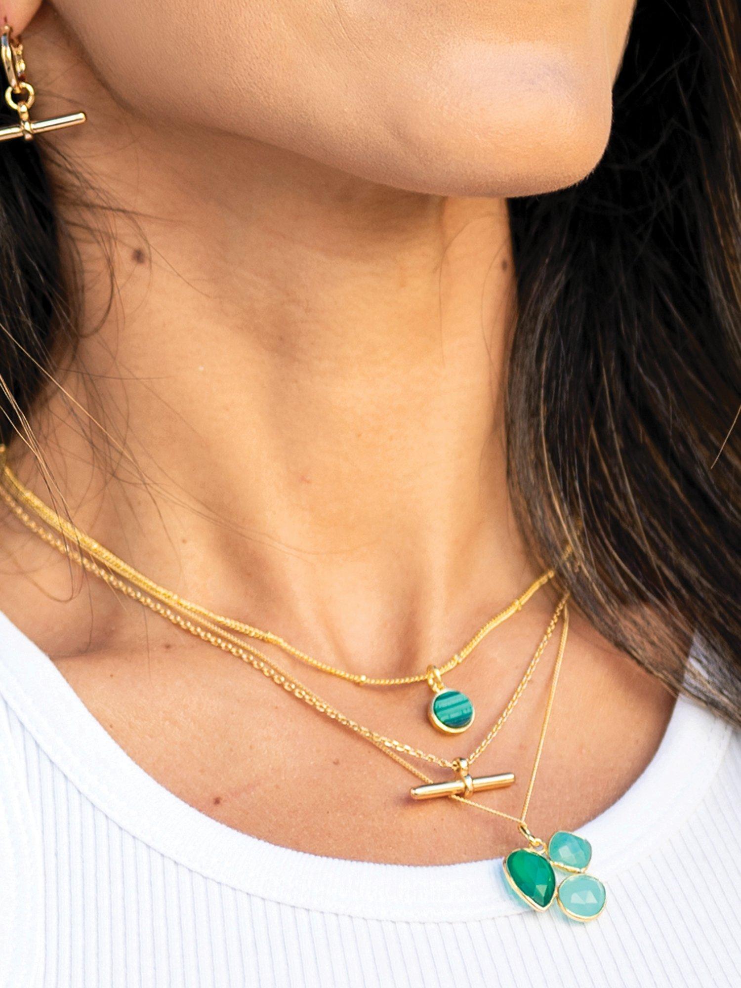 Product image 3 of 4, which shows Sarah Alexander Polynesia Gemstone Pendant Necklace, Gold