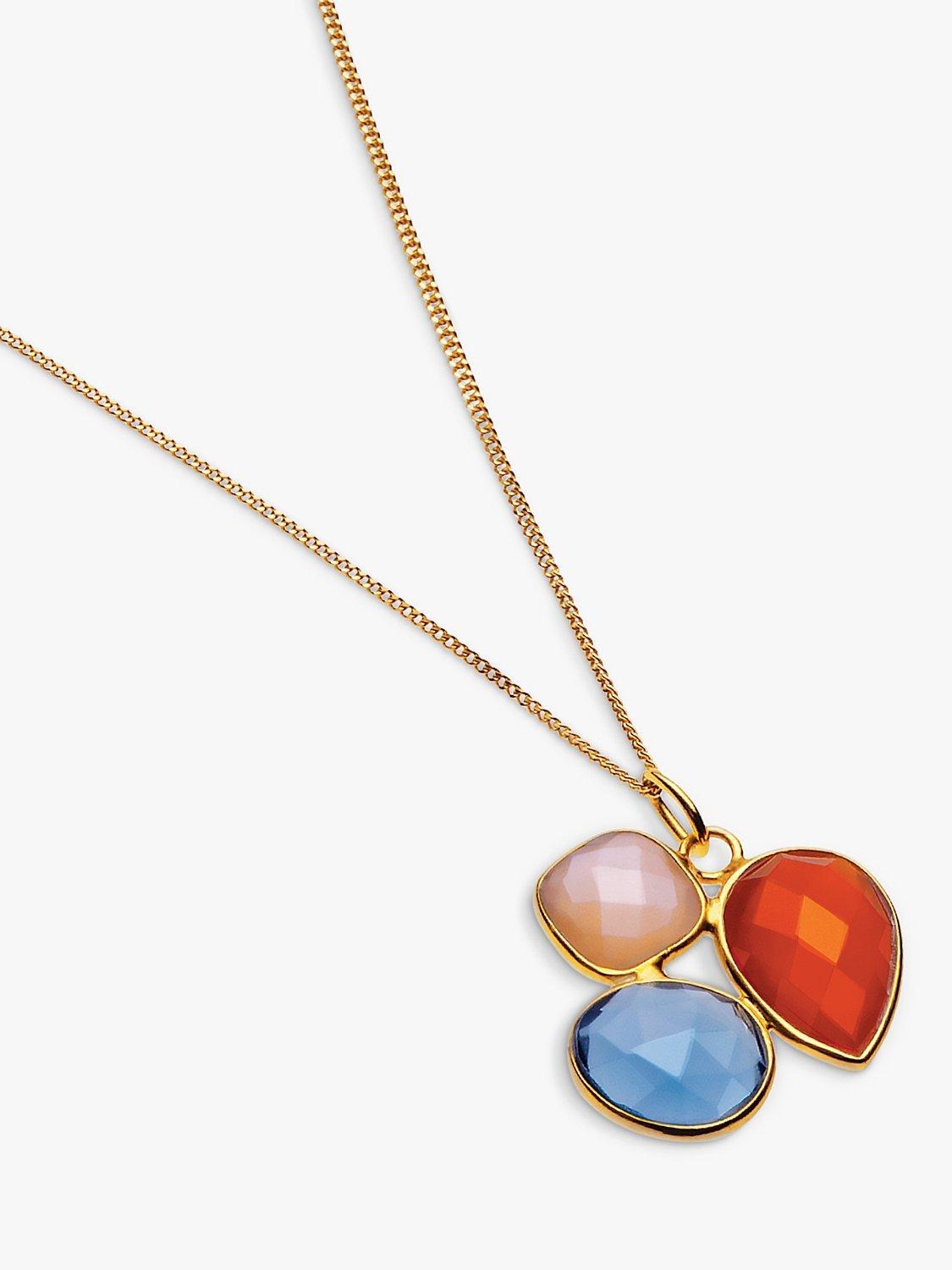 Product image 1 of 4, which shows Sarah Alexander Santiago Gemstone Pendant Necklace, Gold
