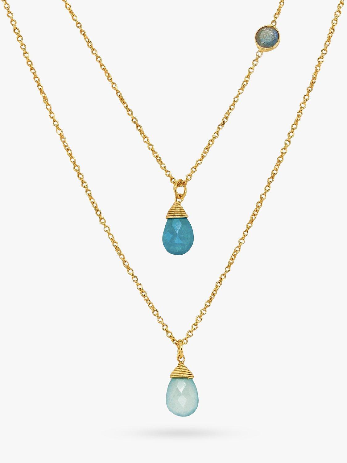 Product image 1 of 4, which shows Sarah Alexander Beach House Gemstone Layered Necklace, Gold