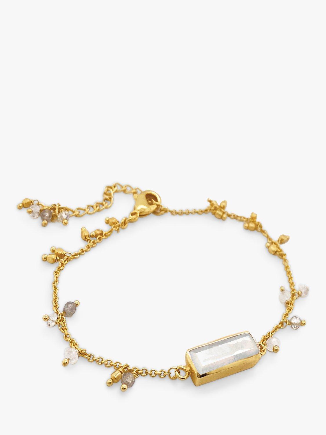 Product image 1 of 4, which shows Sarah Alexander Pebble Bay Gemstone Charm Bracelet, Gold