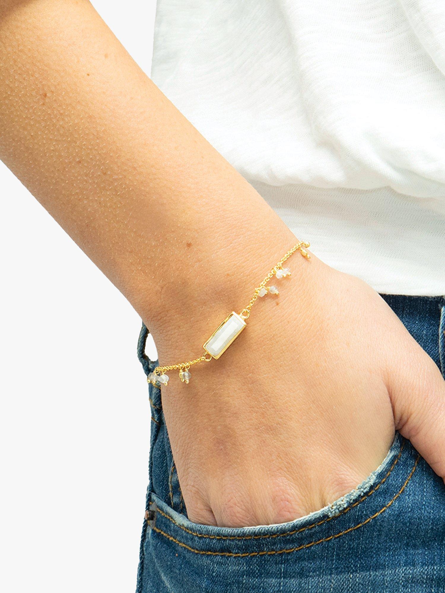 Product image 3 of 4, which shows Sarah Alexander Pebble Bay Gemstone Charm Bracelet, Gold
