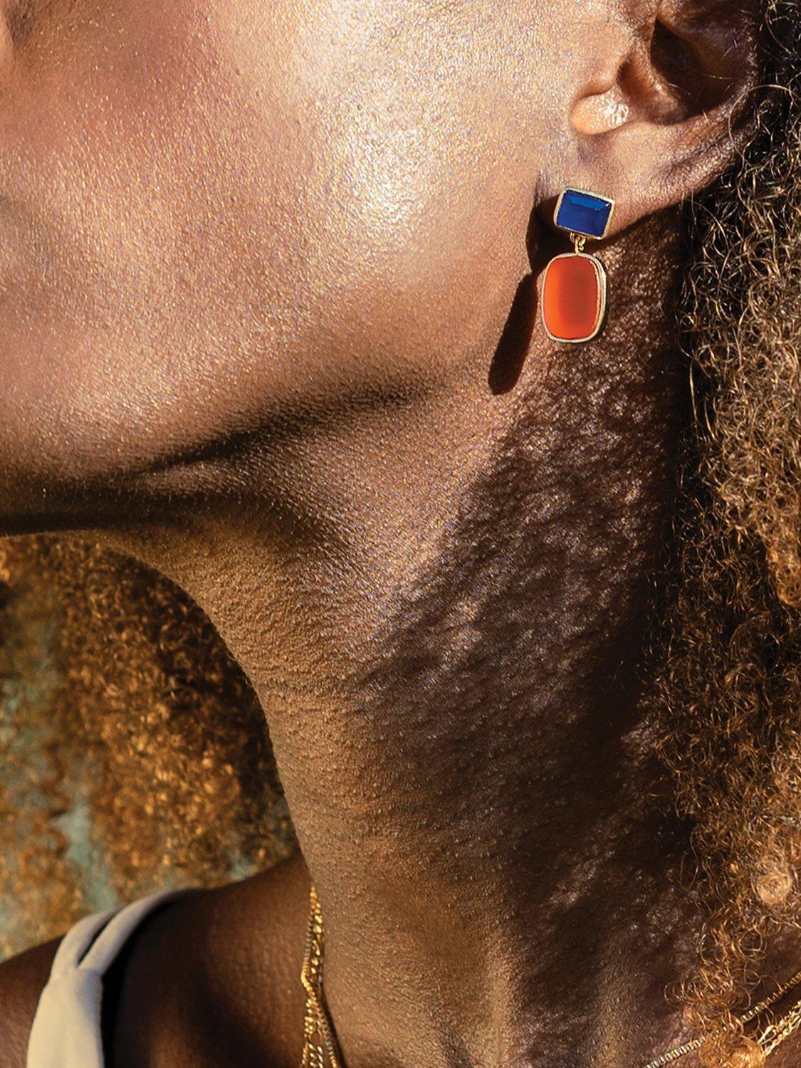 Product image 2 of 4, which shows Sarah Alexander Tokyo Nights Gemstone Earrings, Gold