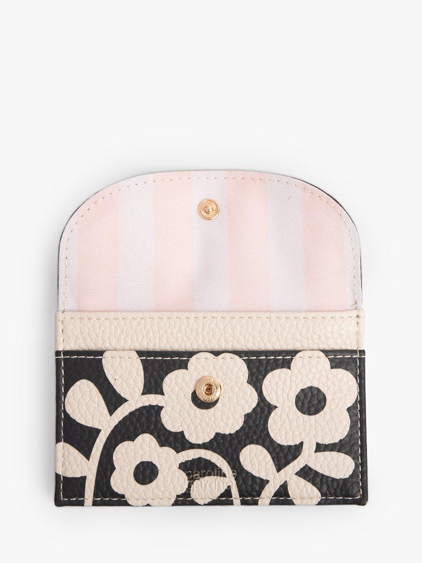 Product image 3 of 4, which shows Caroline Gardner Mono Flowers Coin Purse, Multi