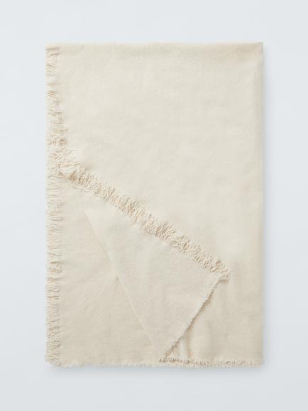 John Lewis Chenille Weave Throw - view 2, Cream