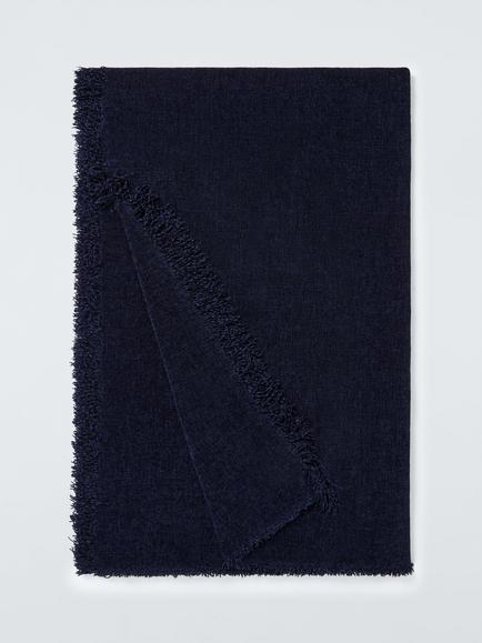 John Lewis Chenille Weave Throw - view 2, Navy
