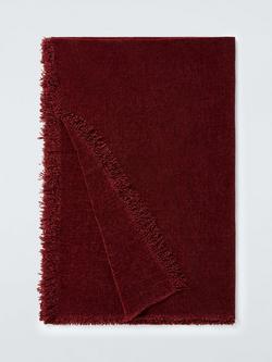 John Lewis Chenille Weave Throw - view 2, Red