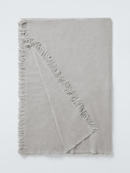 John Lewis Chenille Weave Throw - view 2, Silver